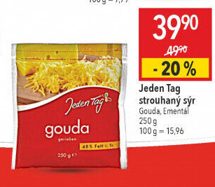 Sýr Gouda strouhaná Jeden Tag