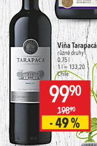 Víno Merlot Viňa Tarapaca