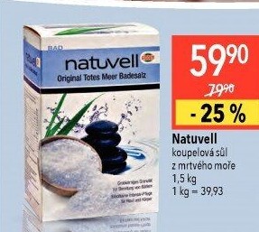 Sůl do koupele z mrtvého moře Natuvell