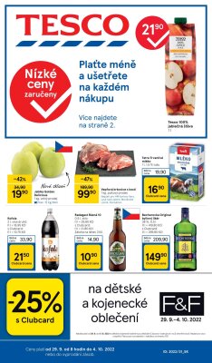 akční leták Tesco 29.9.2022-4.10.2022