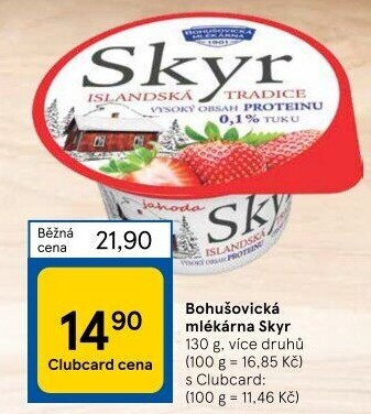 Dezert zakysaný ochucený Skyr Bohušovická mlékárna