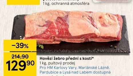 Hovězí přední s kostí - žebro