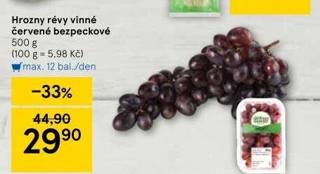 Hrozny červené bezsemenné The Grower'