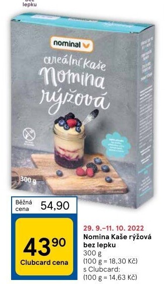 Kaše cereální rýžová bez lepku Nomina Nominal
