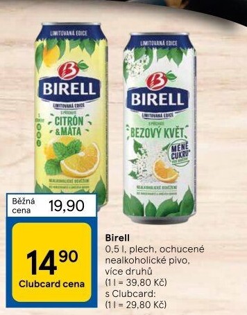 Nealkoholické pivo ochucené Birell