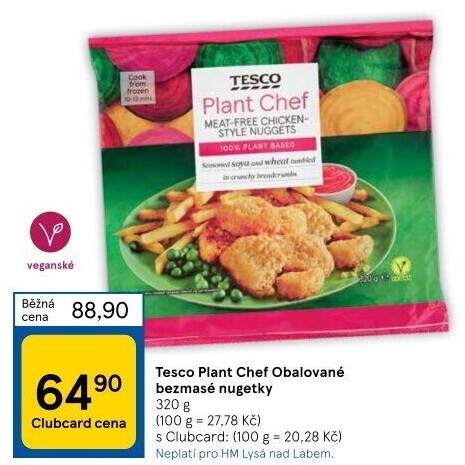 Nugetky veganské mražené Tesco Plant Chef