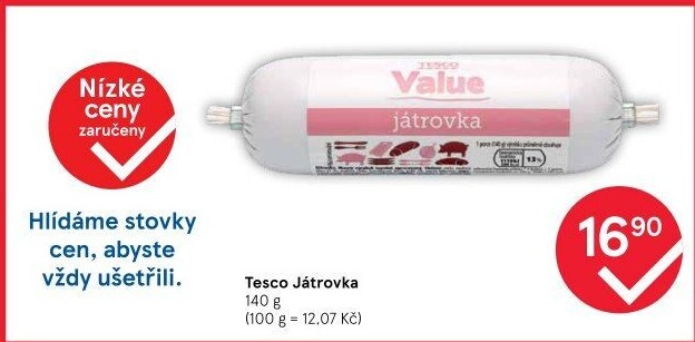 Paštika Játrovka Tesco Value