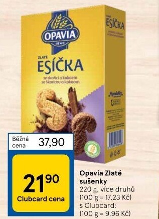 Sušenky Zlaté Opavia - boxy