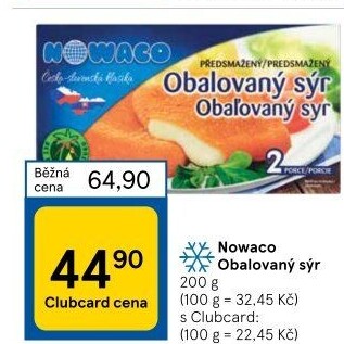 Sýr obalovaný mražený Nowaco