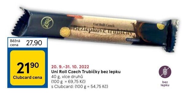Trubičky bez lepku Uni Roll