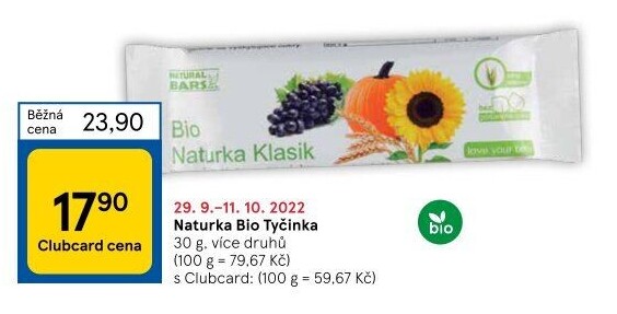 Tyčinka bio Klasik Naturka
