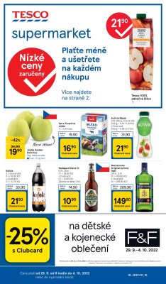 akční leták Tesco 29.9.2022-4.10.2022