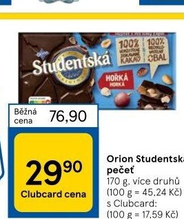 Čokoláda Studentská pečeť Orion