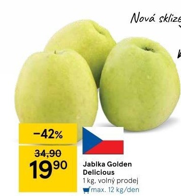 Jablka Golden Delicious