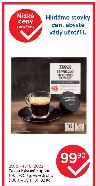 Kávové kapsle Tesco
