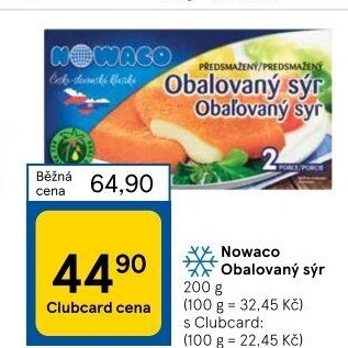 Sýr obalovaný mražený Nowaco