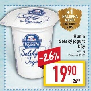 Bílý jogurt selský Kunín