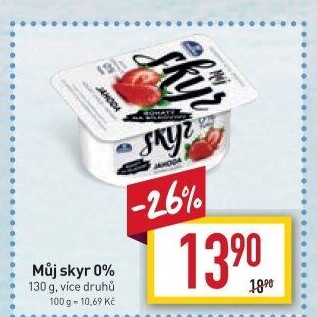 Dezert zakysaný ochucený Můj Skyr 0% Milko