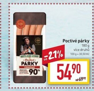 Párky poctivé Kostelecké uzeniny