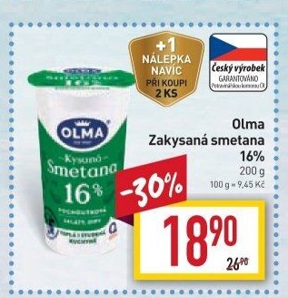 Smetana zakysaná Olma 16%