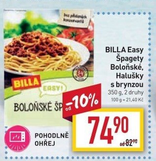 Špagety Boloňské Easy Billa
