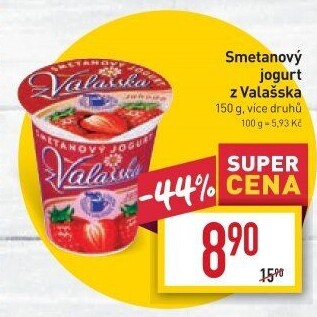 Jogurt smetanový ochucený z Valašska Mlékárna Valašské Meziříčí