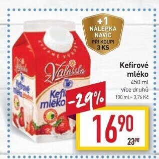 Kefírové mléko ochucené Mlékárna Valašské Meziříčí