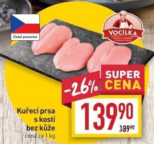 Kuřecí prsa s kostí Vocílka