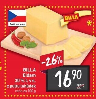 Sýr Eidam 30% Billa