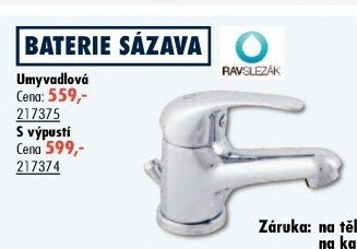 Baterie umyvadlová Sázava Ravslezák