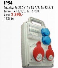 Jištěná zásuvková rozvodnice
