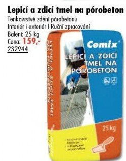 Lepící a zdící tmel na pórobeton Cemix