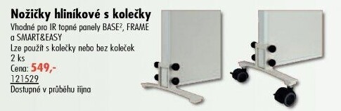 Nožičky s kolečky k infrapanelům