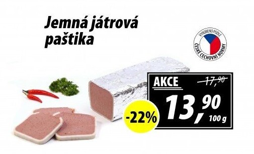 Paštika játrová jemná