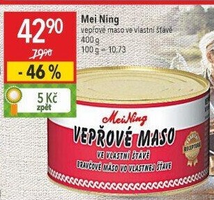 Maso vepřové ve vlastní šťávě Meining