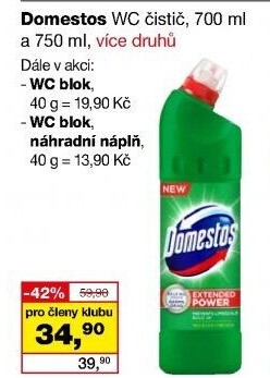 Čistič WC gelový Domestos