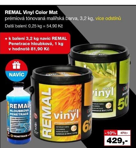 Malířský nátěr Vinyl Color mat Remal