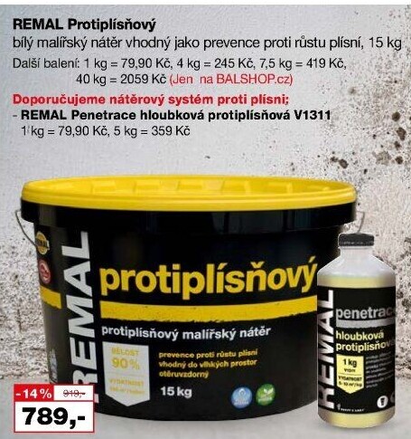 Malířský protiplísňový nátěr Remal