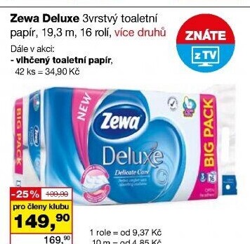 Toaletní papír 3vrstvý Deluxe Zewa