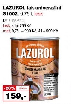 Univerzální lak na kov a dřevo Lesk Lazurol