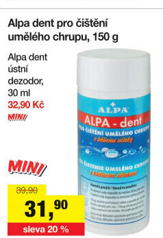 Přípravek na zubní protézy Alpa-dent Alpa