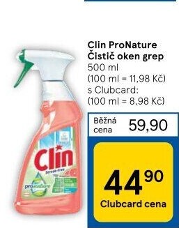 Čistič oken Pro Nature Clin