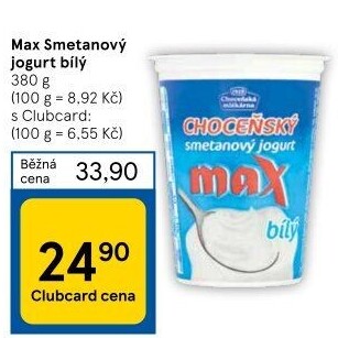 Jogurt smetanový max bílý Choceňský