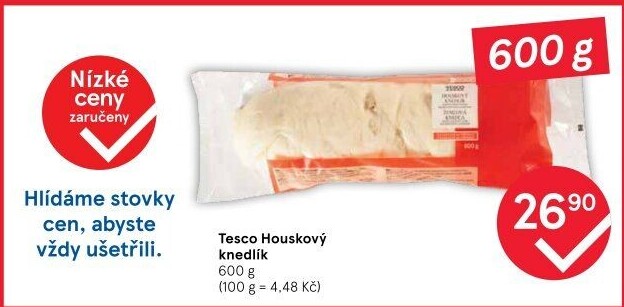 Knedlík houskový Tesco