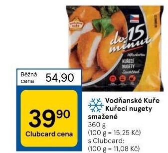 Nugetky kuřecí smažené mražené Vodňanské kuře