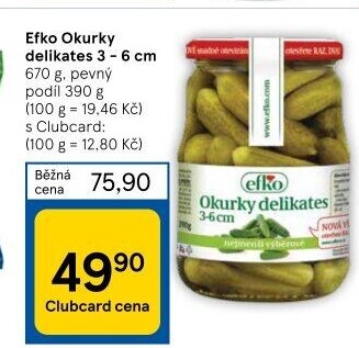 Okurky delikates Efko