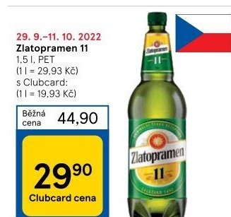 Pivo světlý ležák 11° Zlatopramen