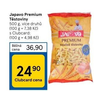 Těstoviny Premium Japavo