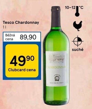 Víno Chardonnay Tesco