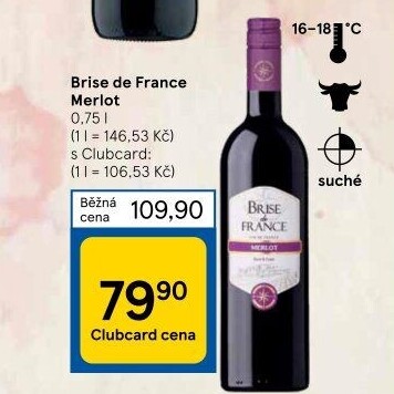 Víno Merlot Brise de France